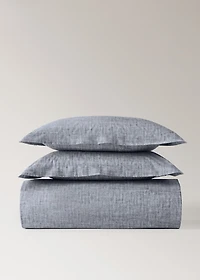 200-thread count percale cotton herringbone-print duvet cover for 150/160 cm bed