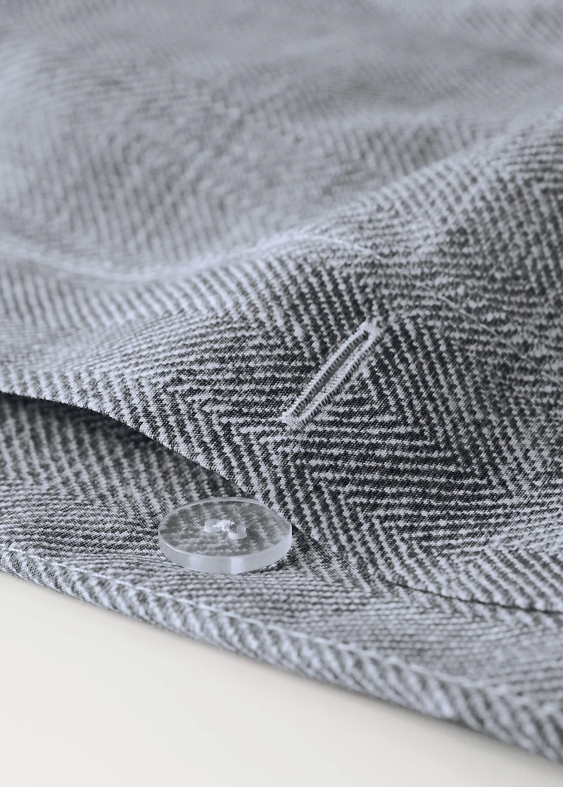 200-thread count percale cotton herringbone-print duvet cover for 150/160 cm bed