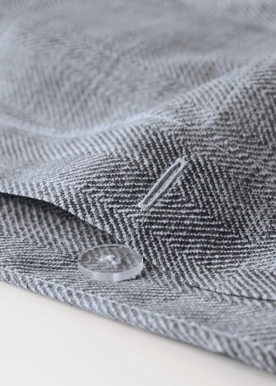 200-thread count percale cotton herringbone-print duvet cover for 150/160 cm bed