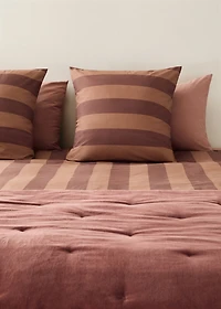500-thread cotton percale striped duvet cover for 90 cm bed