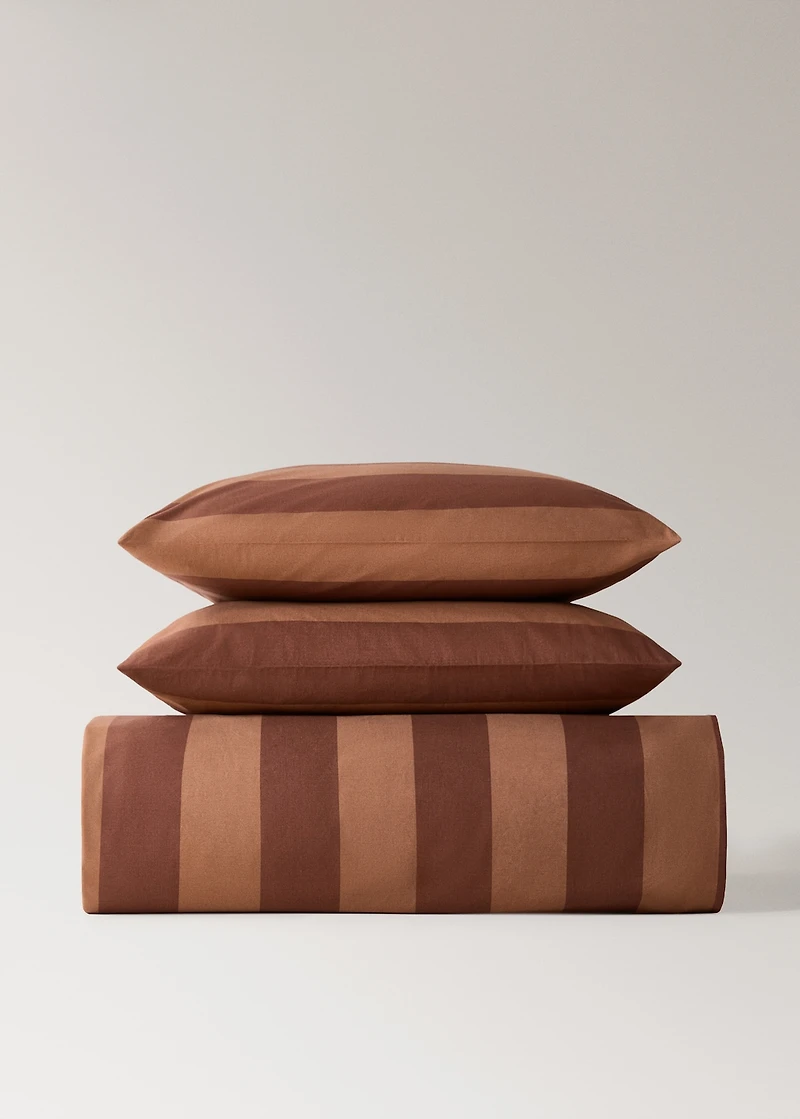 500-thread cotton percale striped duvet cover for 53.15/55.12 bed