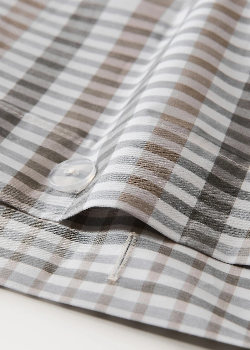 200-thread count percale cotton checked-print duvet cover for 180/200 cm bed