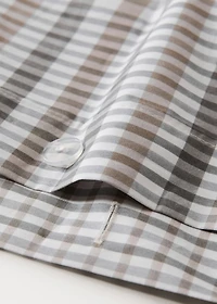 200-thread count percale cotton checked-print duvet cover for 180/200 cm bed