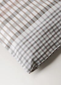 200-thread count percale cotton checked-print duvet cover for 180/200 cm bed