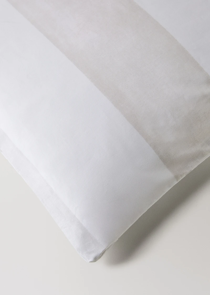 Reversible percale cotton duvet cover with stripe and checked print for cm bed