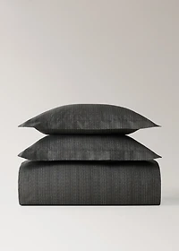 Percale cotton tailored-print duvet cover for 90 cm bed