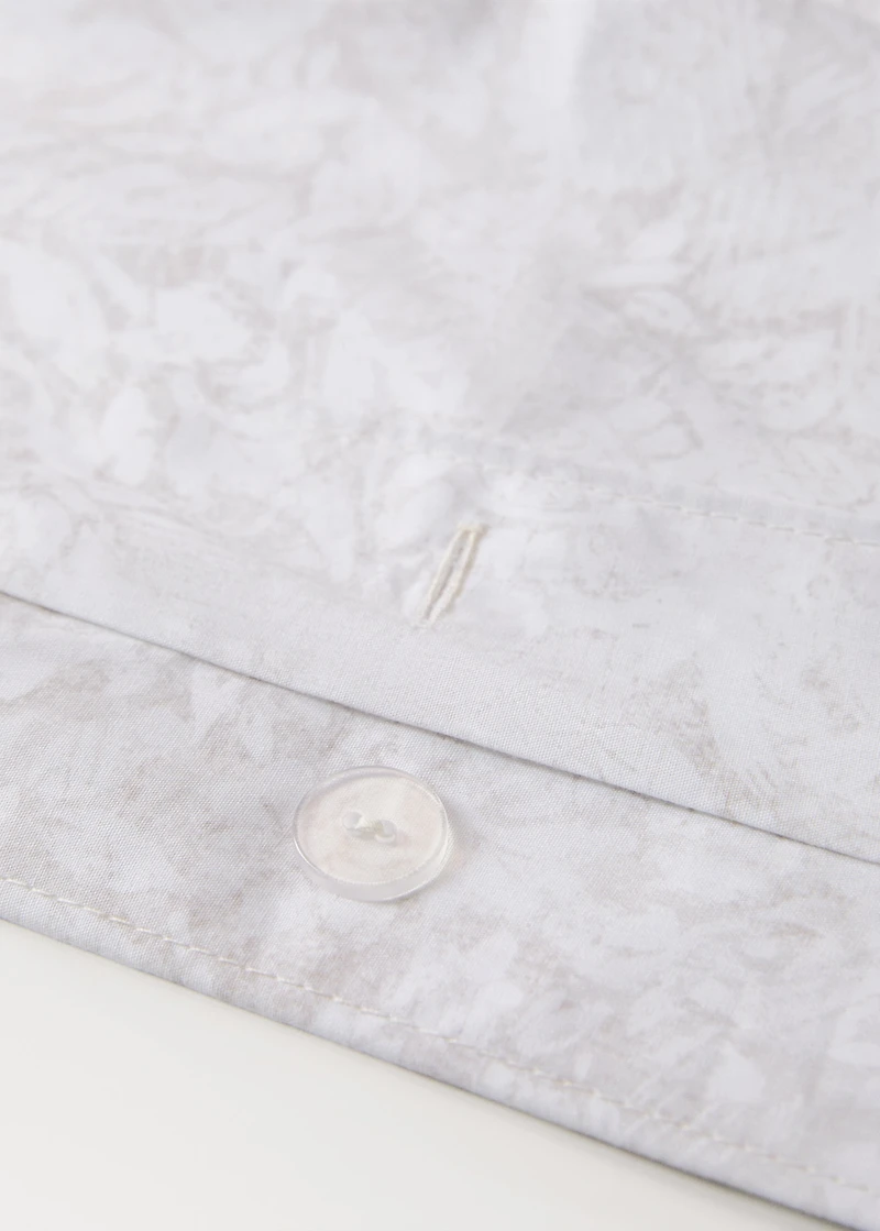 Percale cotton duvet cover with blurred floral print for cm bed