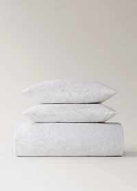 Percale cotton duvet cover with a blurred floral print for 180/200 cm bed