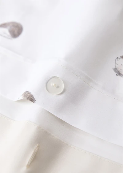 Children's cotton duvet cover with hedgehog print for 90 cm bed