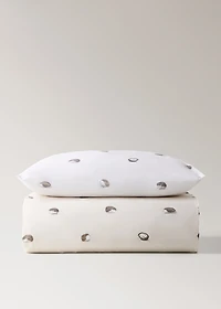 Cotton children's duvet cover with hedgehog print for 135/140 cm bed