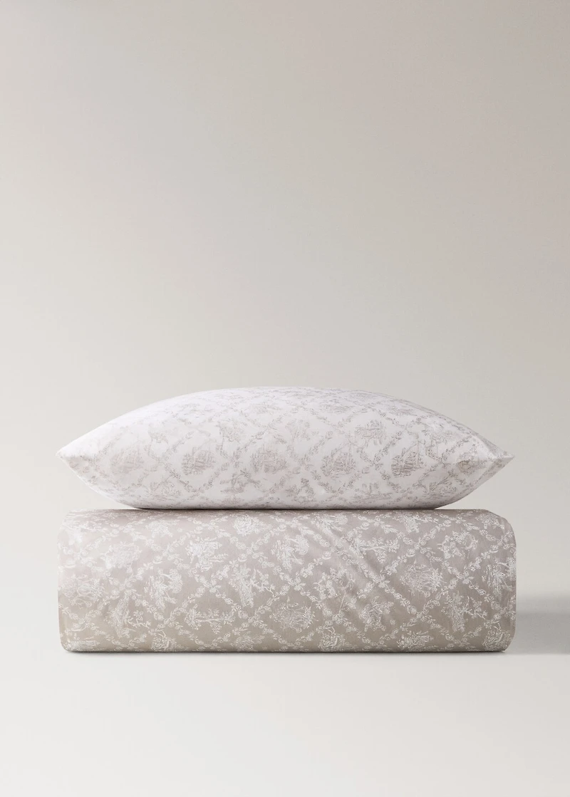Toile de Jouy percale cotton duvet cover for 90 cm bed