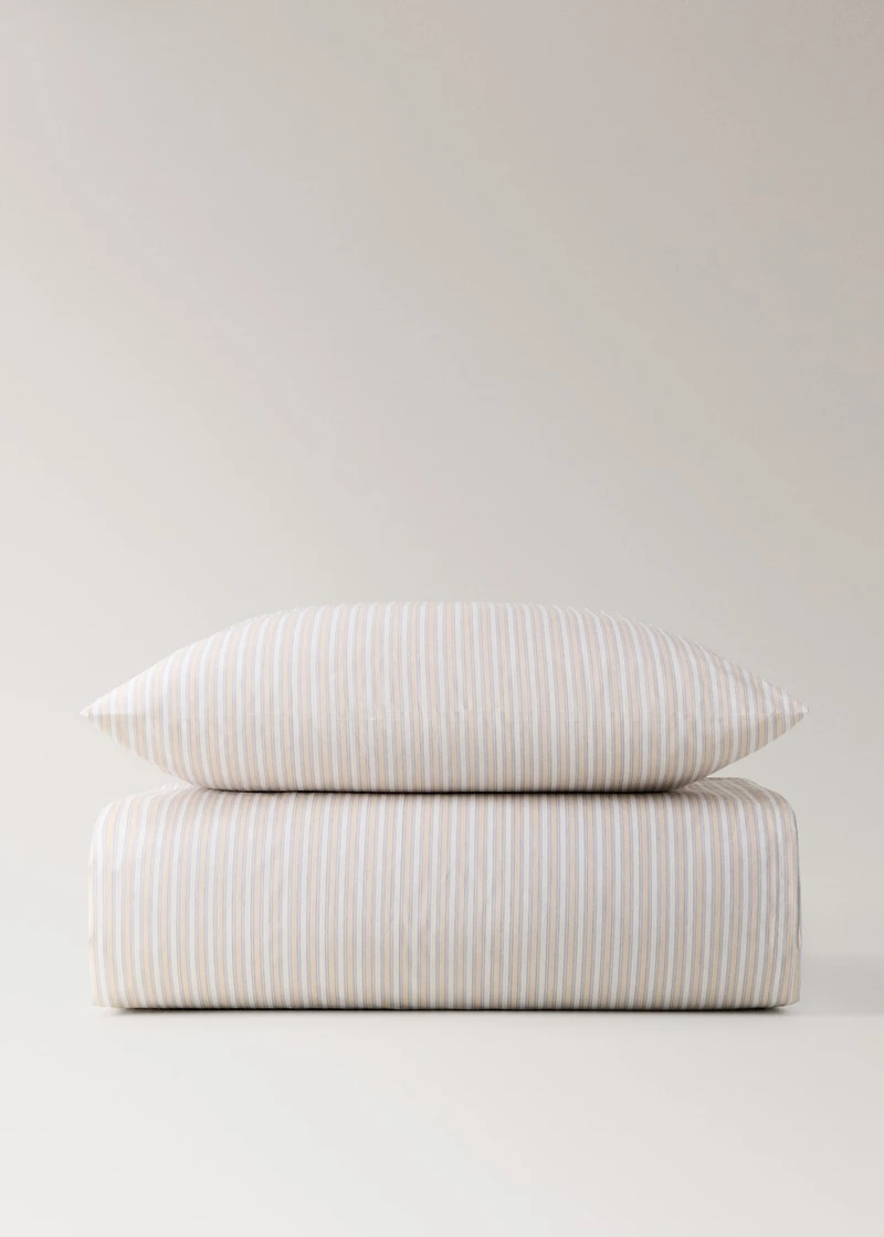 Percale cotton fine-striped children's duvet cover for 135/140 cm bed