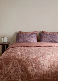 Percale cotton floral-print duvet cover for 135/140 cm bed