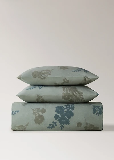 200-thread count percale cotton duvet cover with blurred floral print for cm bed