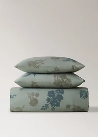 200-thread count percale cotton duvet cover with blurred floral print for 150/160 cm bed