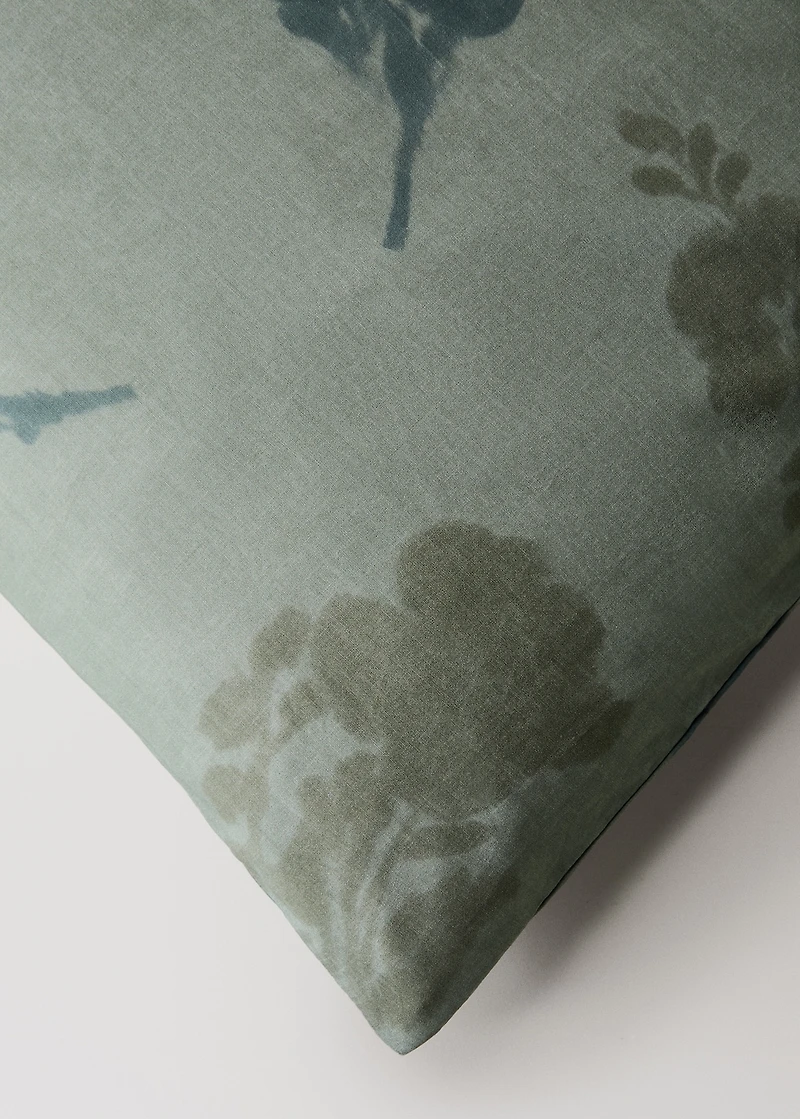 200-thread count percale cotton duvet cover with blurred floral print for 150/160 cm bed