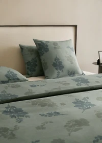 200-thread count percale cotton duvet cover with blurred floral print for 150/160 cm bed