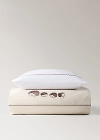 Children's cotton-linen duvet cover with embroidered hedgehogs for 90 cm bed