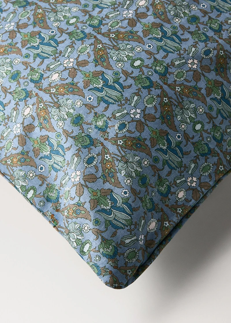 Children's percale cotton duvet cover with small floral print for 90 cm bed