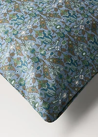 Children's percale cotton duvet cover with small floral print for 90 cm bed