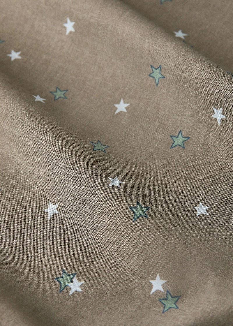 Children's reversible cotton duvet cover with star print for 90 cm bed