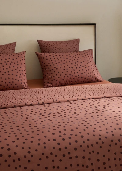 200-thread count percale cotton duvet cover with polka-dot print for cm bed