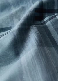 Percale cotton watercolour check-print duvet cover for 135/140 cm bed