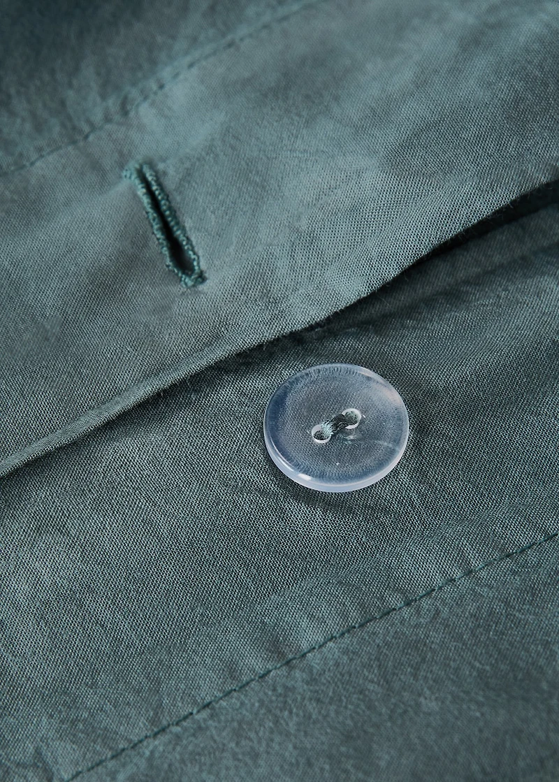 Washed-cotton duvet cover for 90 cm bed