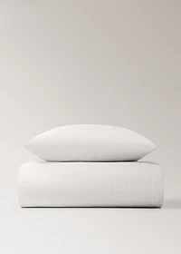 Children's duvet cover in yarn-dyed cotton with mini-check pattern for 90 cm bed