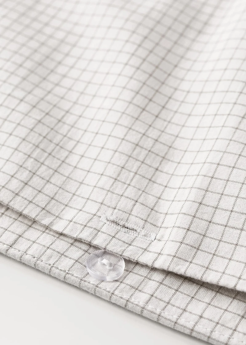 Children's duvet cover in yarn-dyed cotton with mini-check pattern for 90 cm bed