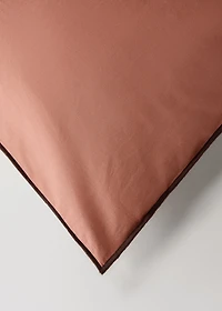 200-thread count percale cotton duvet cover with contrasting overlock for 200 cm bed