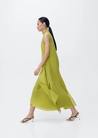 Halter-neck lyocell dress