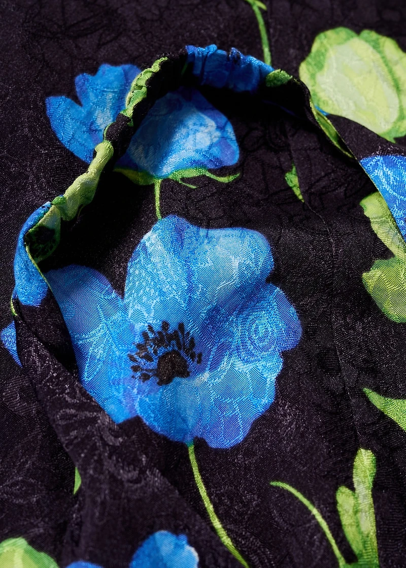 Floral-print halter-neck dress