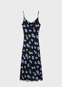 Midi-dress with draped neckline