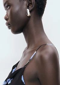 Midi-dress with draped neckline