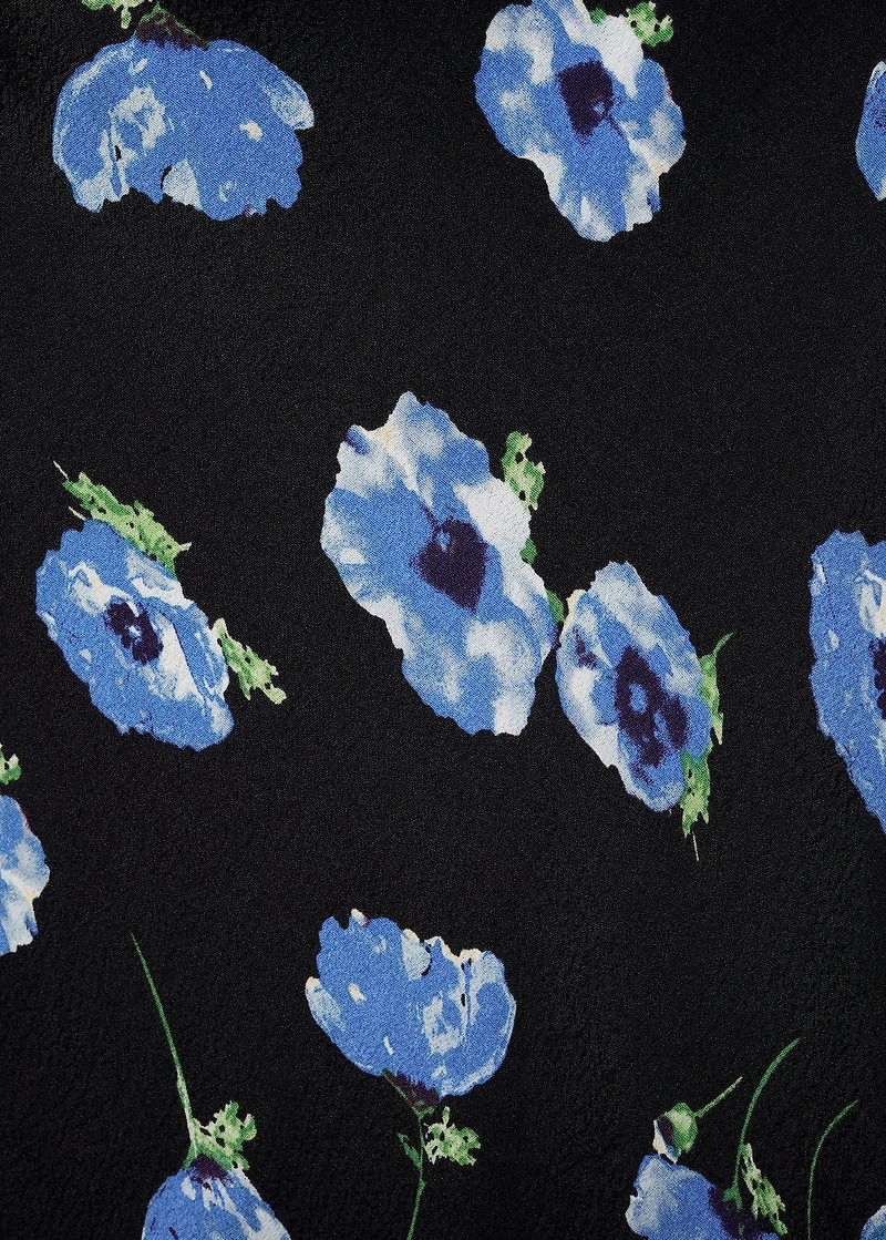 Midi-dress with draped neckline