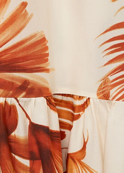 Palm-tree print halter dress