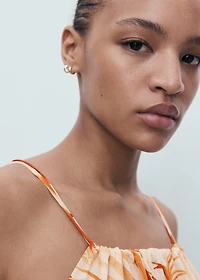 Palm-tree print halter dress