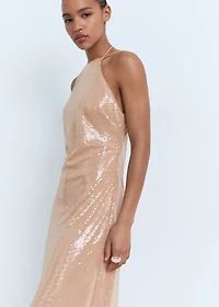 Sequined halter neck dress