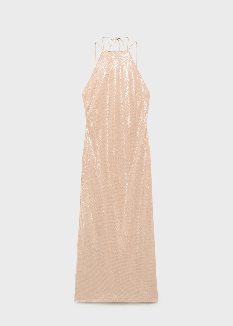 Sequined halter neck dress