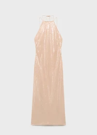 Sequined halter neck dress