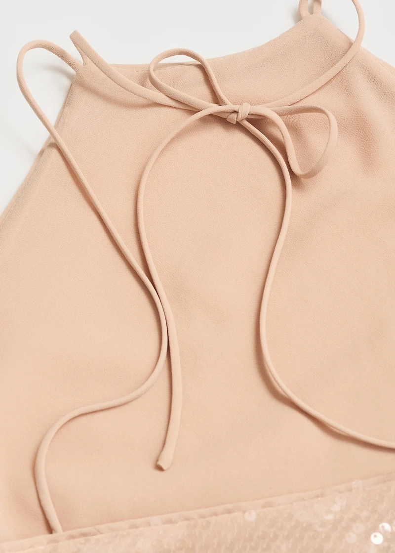 Sequined halter neck dress