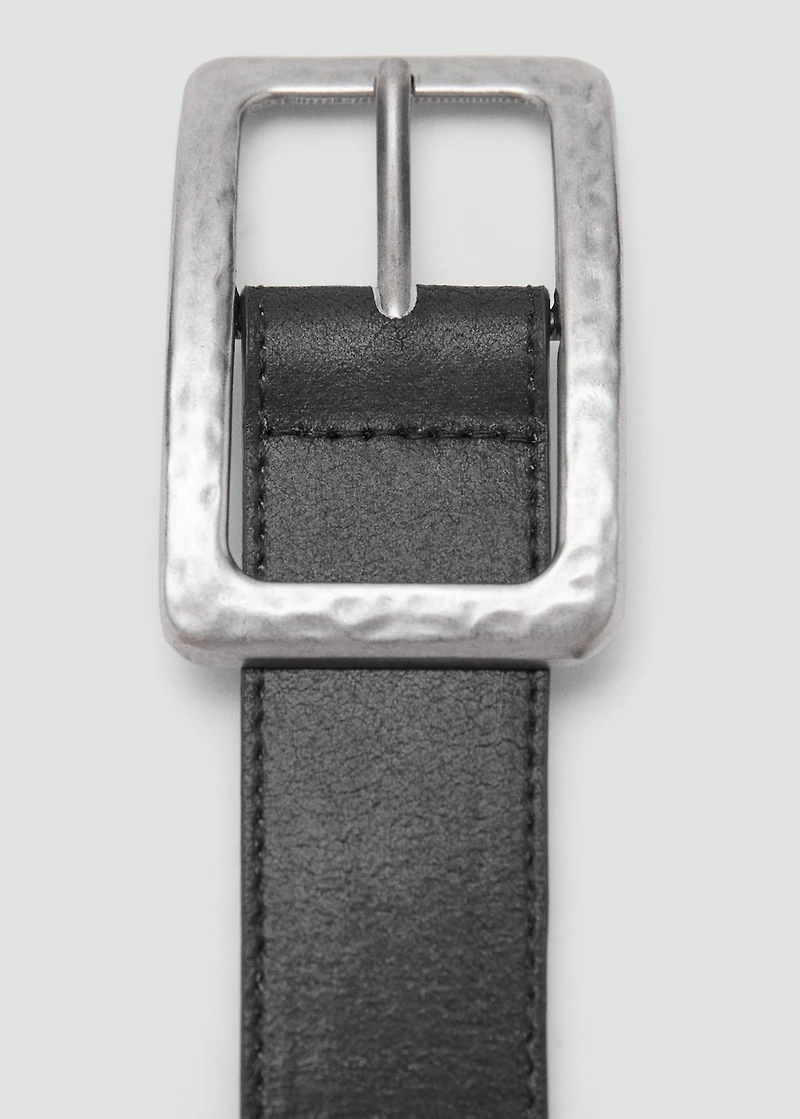 Textured square buckle belt