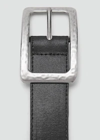 Textured square buckle belt