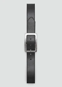 Textured square buckle belt