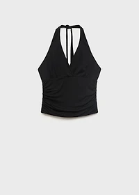 V-neck top with open back