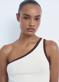 Asymmetrical top with contrasting trim