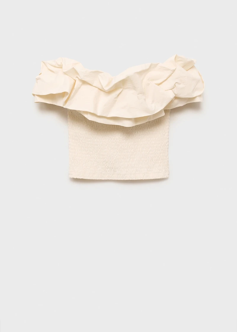 Strapless top with ruffles