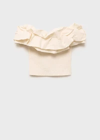 Strapless top with ruffles