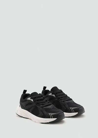 Combined sneakers with laces